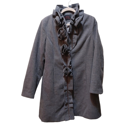 889 Ladies Long Sleeve Button Front Coat - Picture 1 of 4